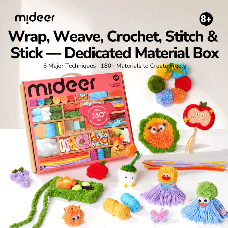 Mideer Knit & Stitch Magic Box – DIY Yarn Craft Kit for Kids