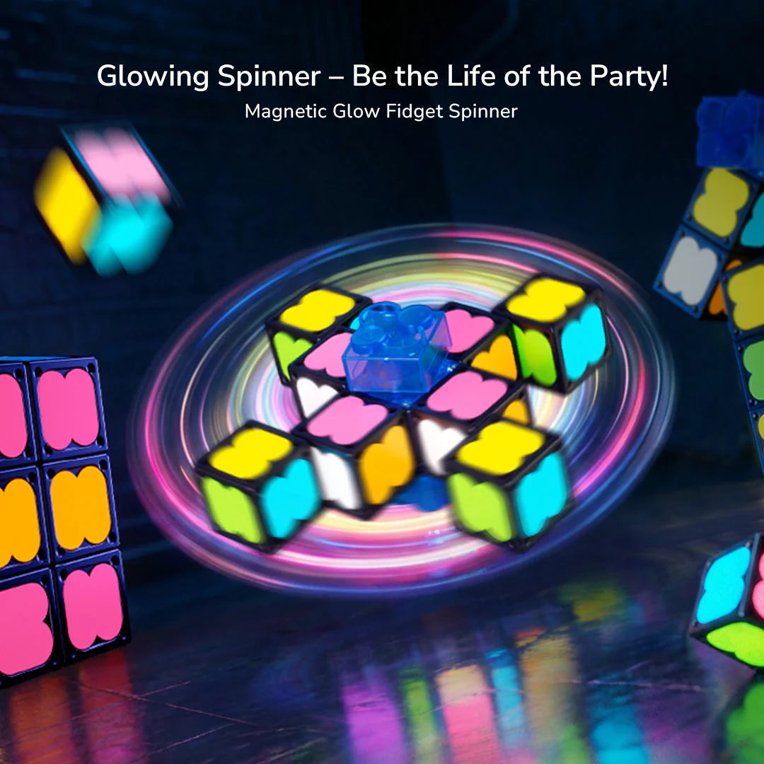 Fidget Glow Spinner – Light Up Puzzle Spinner for Kids