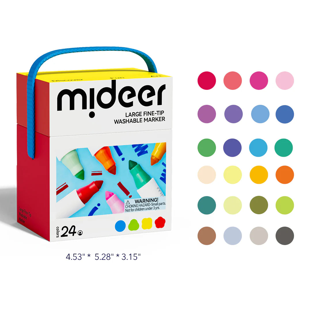 Mideer Washable Markers Set – 24 Colors