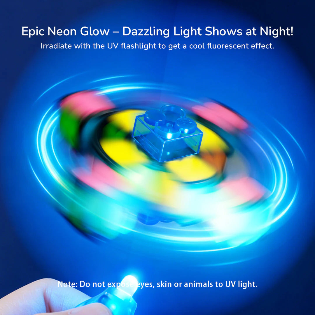 Fidget Glow Spinner – Light Up Puzzle Spinner for Kids