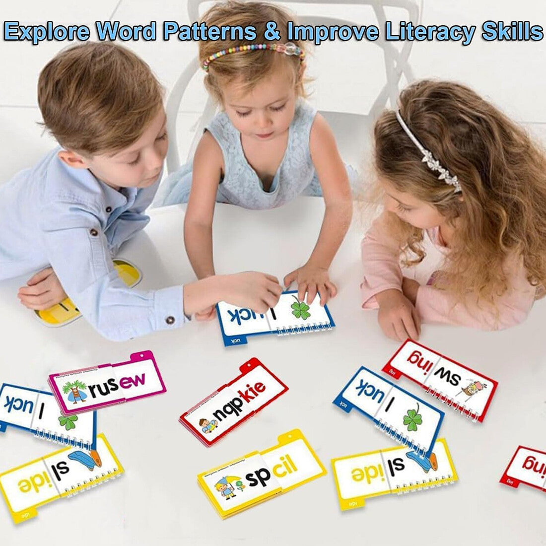 NEW 30 Read And Rhyme Flip Books,Word Families Flash Cards, Sight Word Flash Cards UK