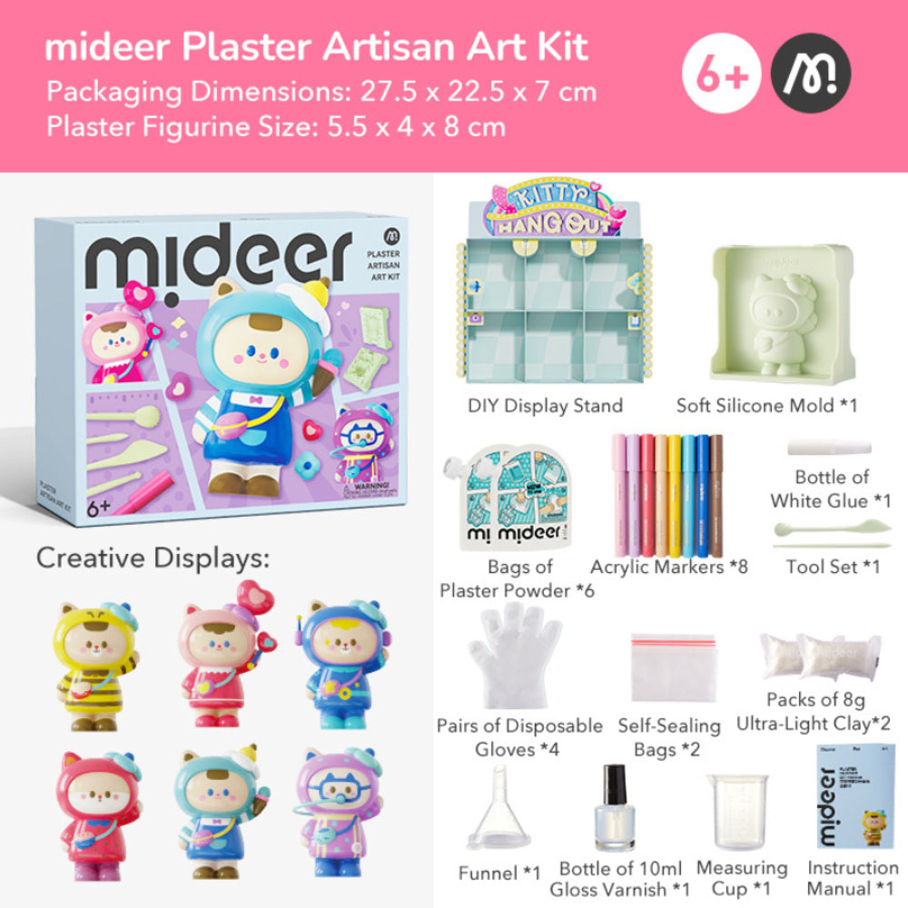 Mideer Plaster Artisan Art Kit – Paint Your Own Creative Craft Set