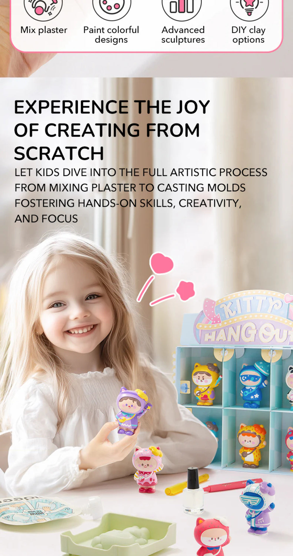 Mideer Plaster Artisan Art Kit – Paint Your Own Creative Craft Set