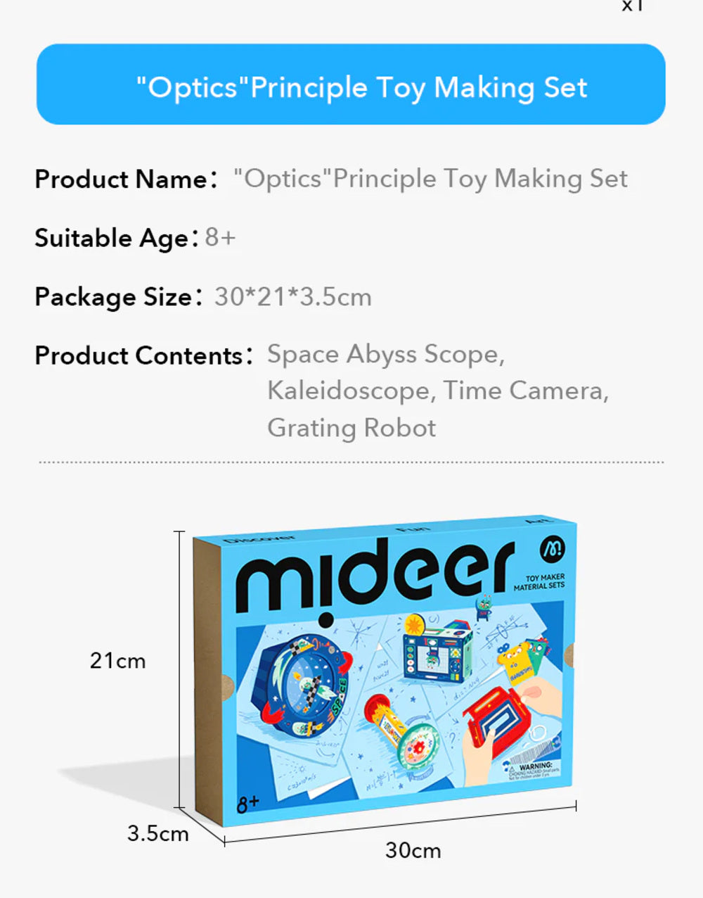 Mideer Optical Science Craft Kit – STEM DIY Learning Set for Kids